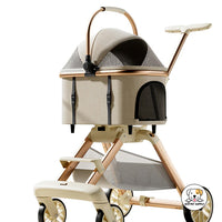 Eco Pet Supply Foldable Pet Travel Stroller – Lightweight and Compact Carrier for Small Dogs and Cats – Easy Maneuverability and Convenient Storage