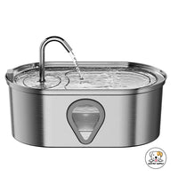 Eco Pet Supply Stainless Steel Pet Water Feeder – Automatic Gravity-Fed Water Dispenser with Silent Pump – BPA-Free Plastic Base – Ideal for Cats & Small Dogs