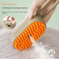 Eco Pet Supply 3-in-1 Electric Steam Pet Grooming Brush – Self-Cleaning, Massage, and Hair Removal Comb for Cats & Dogs – USB Rechargeable, Ergonomic Design