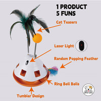 Eco Pet Supply Interactive Automatic Cat Toy with LED Lights, Rolling Ball and Rechargeable Motion Sensor Fun