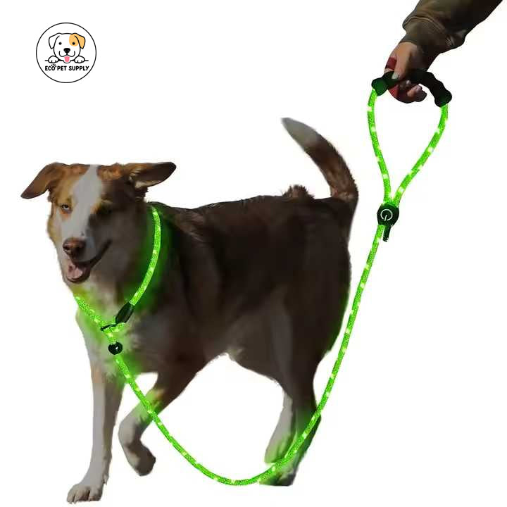 Eco Pet Supply Ultra-Bright LED Retractable Dog Leash – Walk Safely Day & Night with Comfort Grip!