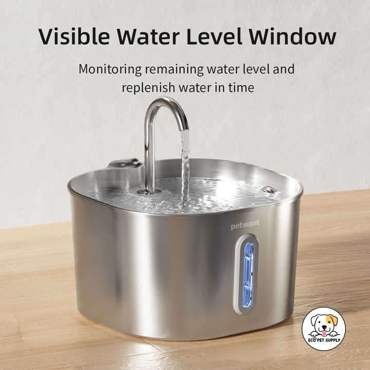 Eco Pet Supply 2.2L Ultra Quiet Pet Water Fountain – BPA-Free Automatic Water Dispenser for Cats & Dogs – 3 Flow Modes & 5-Level Filtration