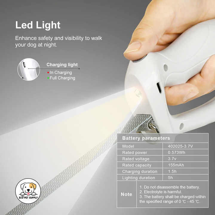 Eco Pet Supply Custom LED Elastic Nylon Dog Lead