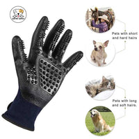 Eco Pet Supply Pet Grooming Glove – Gentle Deshedding Brush Mitt for Cats and Dogs, Enhanced Five-Finger Design with 255 Silicone Tips for Effective Hair Removal and Massage