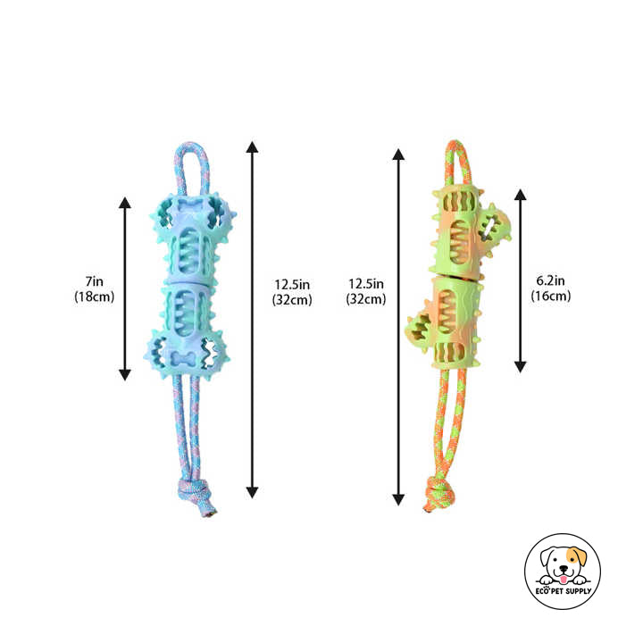 Eco Pet Supply Dog Teeth Cleaning Toy – Durable TPR Chew Toy with Squeaker for Dental Health and Interactive Play