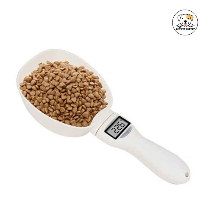 Eco Pet Supply 800g/250ml High Precision Multifunctional Handheld Digital Pet Food Scale – Electronic Measuring Spoon for Cats & Dogs – LCD Display, Tare Function, Auto Power-Off