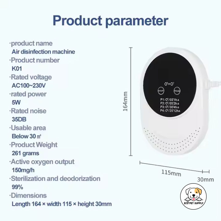 Eco Pet Supply Pet Odor Eliminator Air Ozone Generator