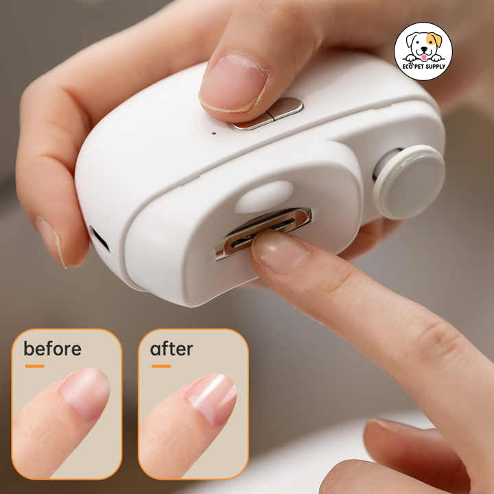 Eco Pet Supply Smart Automatic Pedicure Finger Nail Trimmer – Rechargeable Electric Nail Clipper with LED Light for Safe, Painless Grooming – Ideal for Adults and Children