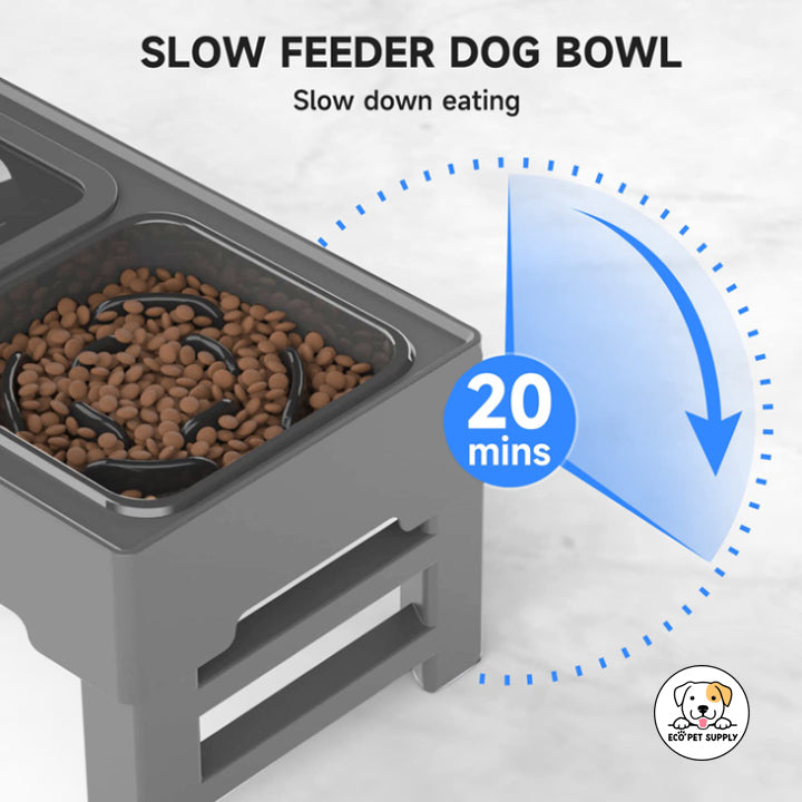 Eco Pet Supply Stainless Steel Portable Raised Pet Bowl