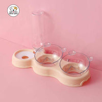 Eco Pet Supply Portable Plastic Dog Two-Bowl Feeder – Foldable Dual Pet Food and Water Bowls for Travel, Outdoor, and Hiking – BPA-Free, Lightweight Design