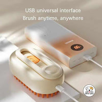 Eco Pet Supply 3-in-1 Electric Steam Pet Grooming Brush – Self-Cleaning, Massage, and Hair Removal Comb for Cats & Dogs – USB Rechargeable, Ergonomic Design