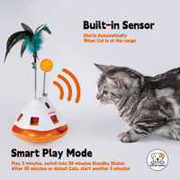 Eco Pet Supply Interactive Automatic Cat Toy with LED Lights, Rolling Ball and Rechargeable Motion Sensor Fun