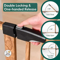 Eco Pet Supply Adjustable Child Safety Gate for Stairs and Doorways Retractable and Pet Friendly Baby Gate