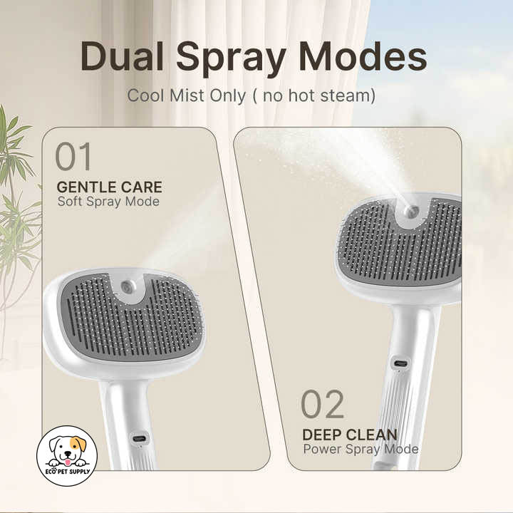 Eco Pet Supply Self-Cleaning Pet Hair Grooming Brush – Anti-Static, Water Spray Function, Ergonomic Design for Dogs and Cats