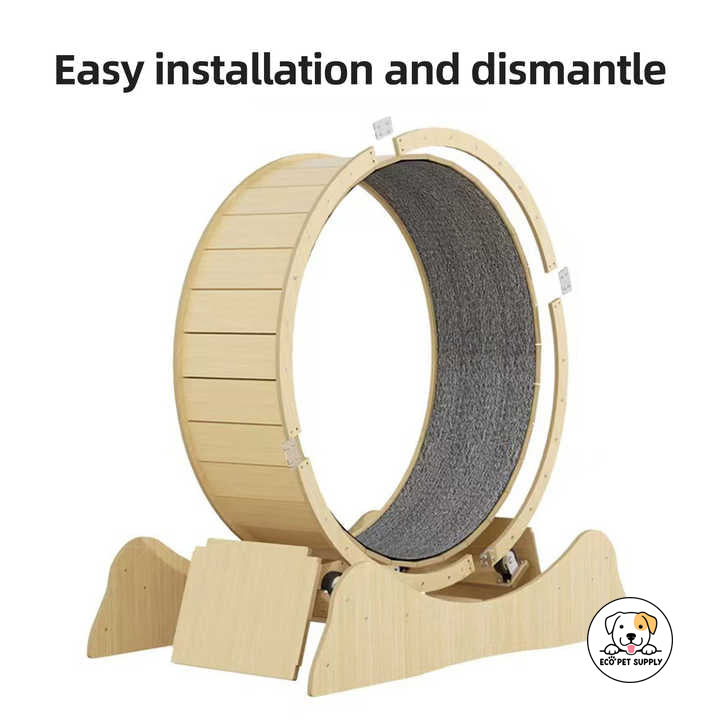 Eco Pet Supply Circle Household Interactive Pet Tread Running Wheel – Durable Fiberboard Cat Climbing Frame for Indoor Exercise & Play