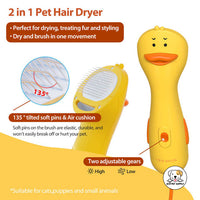Eco Pet Supply 2‑In‑1 Pet Grooming Tool Yellow Duck