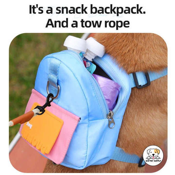 Eco Pet Supply Heavy-Duty Travel Outdoor Dog Leash backpack with bog bags
