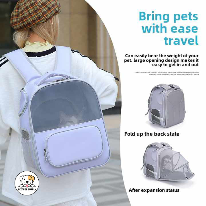 Eco Pet Supply Large Opening Foldable Pet Travel Bag with Expandable Capacity and Breathable Design for Dogs and Cats