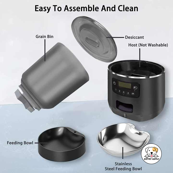 Eco Pet Supply Automatic Pet Feeder 4L Capacity Black