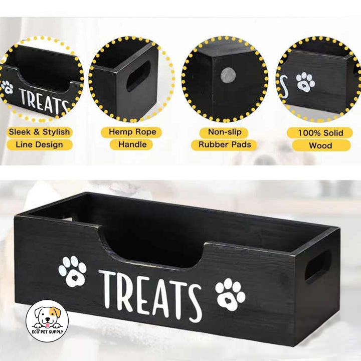 Eco Pet Supply Elegant Wooden Dog Treat Box – Stylish Storage for Fresh & Tasty Treats!