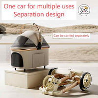 Eco Pet Supply Foldable Pet Travel Stroller – Lightweight and Compact Carrier for Small Dogs and Cats – Easy Maneuverability and Convenient Storage