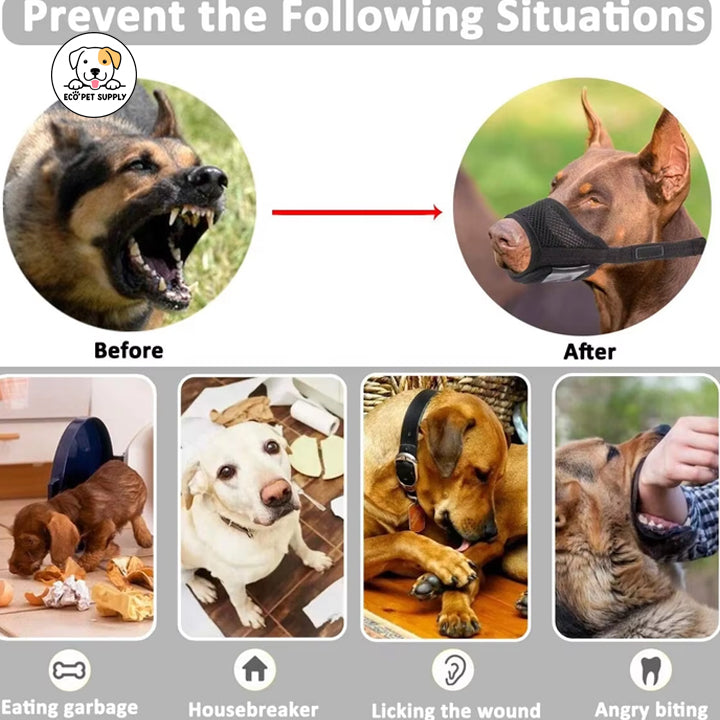 Eco Pet Supply Soft Nylon Muzzles Anti-Bite Dog Muzzle