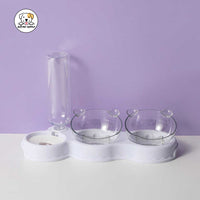 Eco Pet Supply Portable Plastic Dog Two-Bowl Feeder – Foldable Dual Pet Food and Water Bowls for Travel, Outdoor, and Hiking – BPA-Free, Lightweight Design