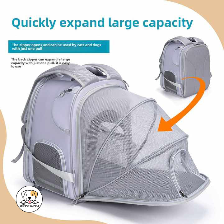 Eco Pet Supply Large Opening Foldable Pet Travel Bag with Expandable Capacity and Breathable Design for Dogs and Cats