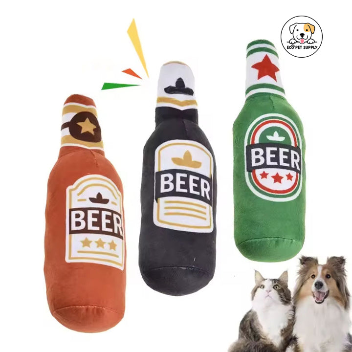 Eco Pet Supply Squeak Pet Beer Toy Bogs