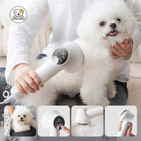 Eco Pet Supply Design Lightweight Portable LED Smart Quiet Pet Comb Handheld Blow Comb Pet Comb Cat Dog Two-in-one Grooming Supplies