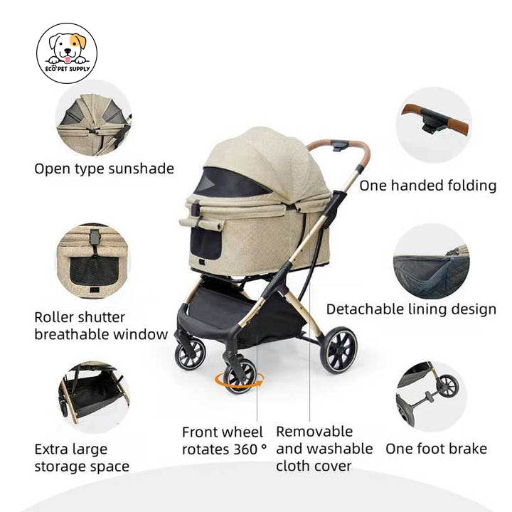 Eco Pet Supply Pet Folding stroller Gray