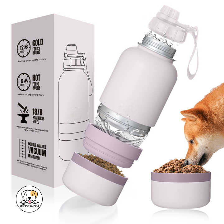 Eco Pet Supply Dog Travel Water Bottle – Portable Leak-Proof Pet Water Dispenser with Foldable Bowl
