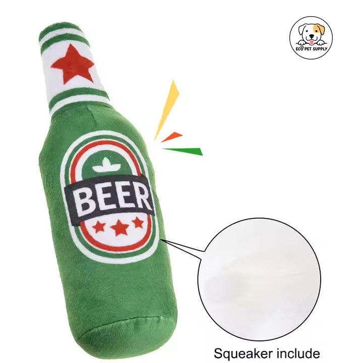 Eco Pet Supply Squeak Pet Beer Toy Bogs