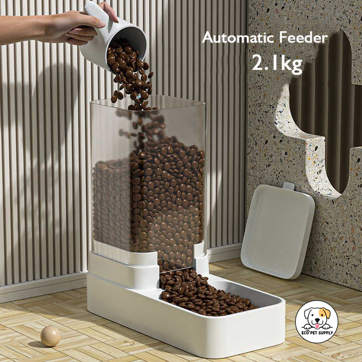 Eco Pet Supply 2-in-1 Automatic Pet Feeder and Water Dispenser – Gravity-Fed, Spill-Free, BPA-Free, Easy to Clean & Perfect for Cats and Dogs of All Sizes