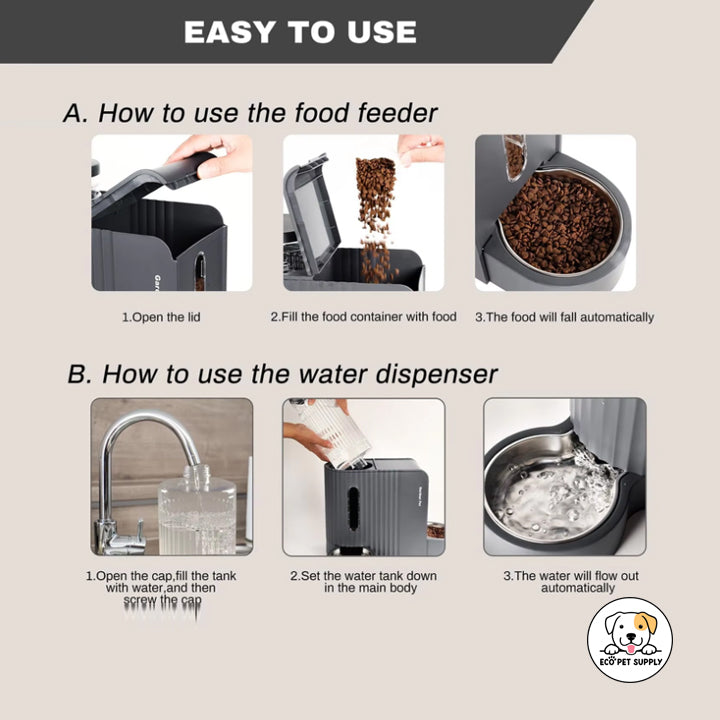 Eco Pet Supply Large Capacity Automatic Gravity Cat Feeder