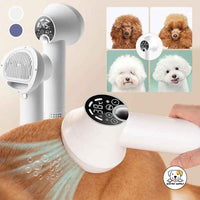 Eco Pet Supply Design Lightweight Portable LED Smart Quiet Pet Comb Handheld Blow Comb Pet Comb Cat Dog Two-in-one Grooming Supplies