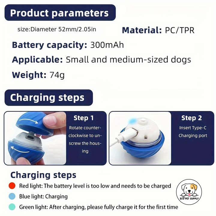 Eco Pet Supply Smart Motion Dog Toy Ball