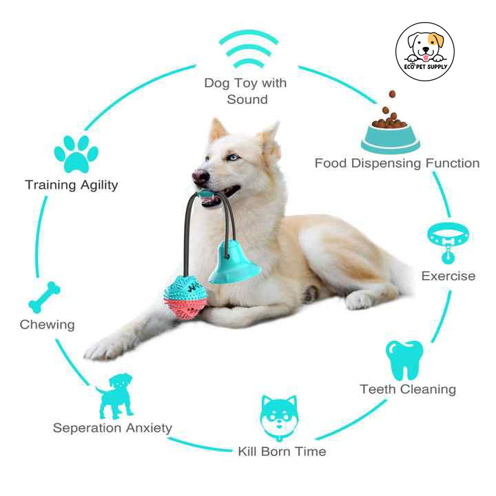 Eco Pet Supply TPR Dog Chew Toy with Durable Rope – Interactive Durable Dog Toy for Teeth Cleaning and Play