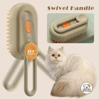 Eco Pet Supply 3-in-1 Electric Steam Pet Grooming Brush – Self-Cleaning, Massage, and Hair Removal Comb for Cats & Dogs – USB Rechargeable, Ergonomic Design