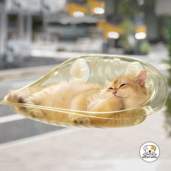 Eco Pet Supply Suspended Cat Hammock – Summer Window-Mounted Cat Bed with Strong Glass Suction Cups, Breathable Fabric, and Elevated Design for Indoor Cats
