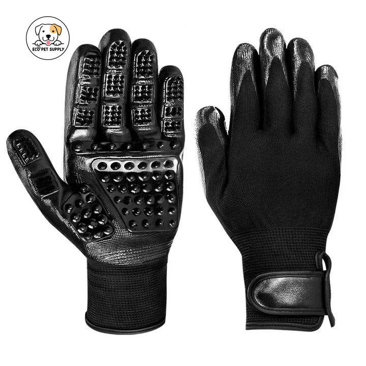 Eco Pet Supply Pet Grooming Glove – Gentle Deshedding Brush Mitt for Cats and Dogs, Enhanced Five-Finger Design with 255 Silicone Tips for Effective Hair Removal and Massage