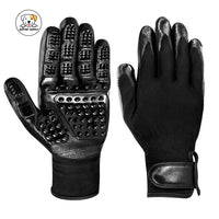 Eco Pet Supply Pet Grooming Glove – Gentle Deshedding Brush Mitt for Cats and Dogs, Enhanced Five-Finger Design with 255 Silicone Tips for Effective Hair Removal and Massage