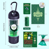 Eco Pet Supply  Plastic Material Biodegradable Dog Waste Bags with Rechargeable Led Holder Flashlight Dog Poop Bag