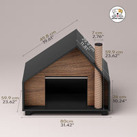 Eco Pet Supply Large Capacity Split Cat House Wood Brown
