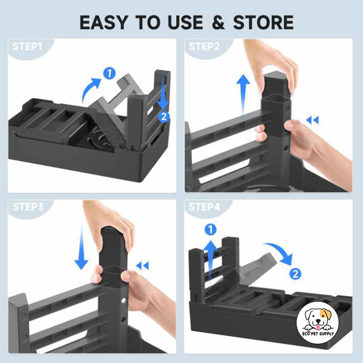 Eco Pet Supply Stainless Steel Portable Raised Pet Bowl