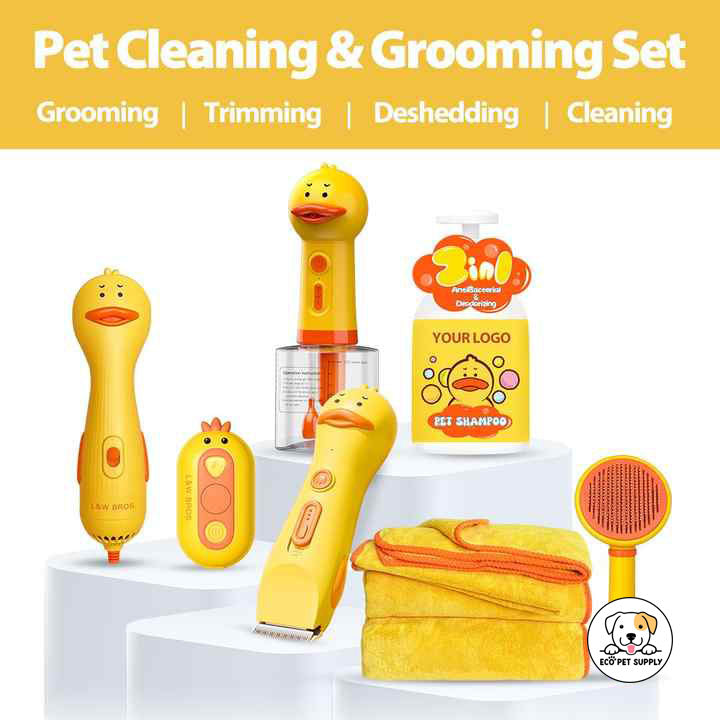 Eco Pet Supply 2‑In‑1 Pet Grooming Tool Yellow Duck