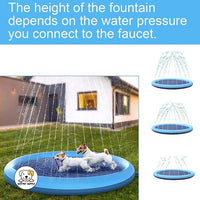 Eco Pet Supply Dog Sprinkler Splash Pad – Durable PVC Outdoor Water Play Mat for Pets with Anti-Slip Design, 170cm Diameter, Easy Setup for Summer Fun