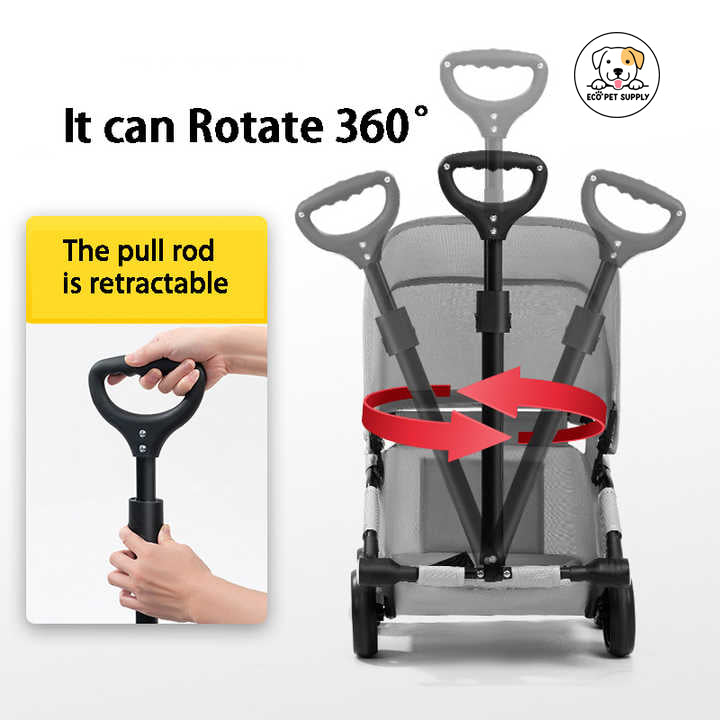 Eco Pet Supply Lightweight Foldable Double Pet Stroller