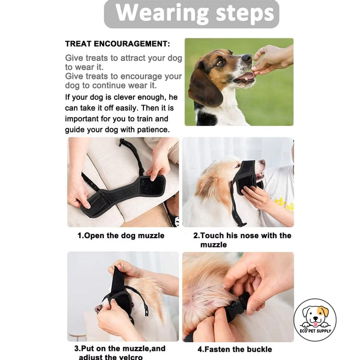 Eco Pet Supply Soft Nylon Muzzles Anti-Bite Dog Muzzle