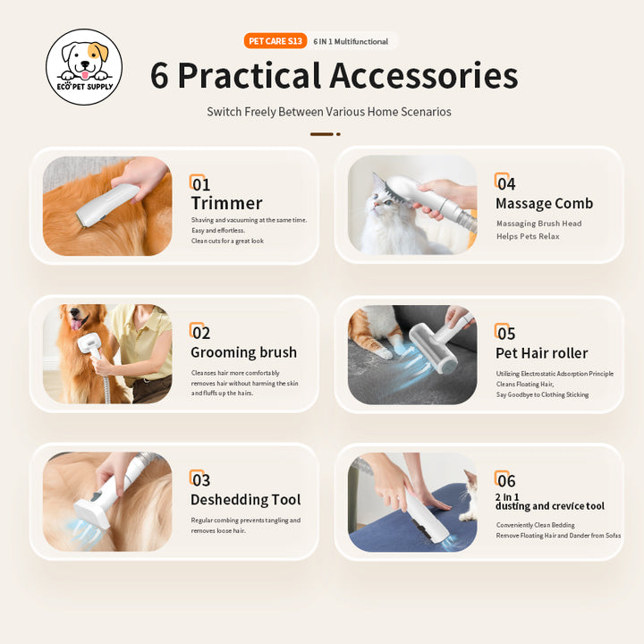 Eco Pet Supply 6-in-1 Pet Grooming Kit